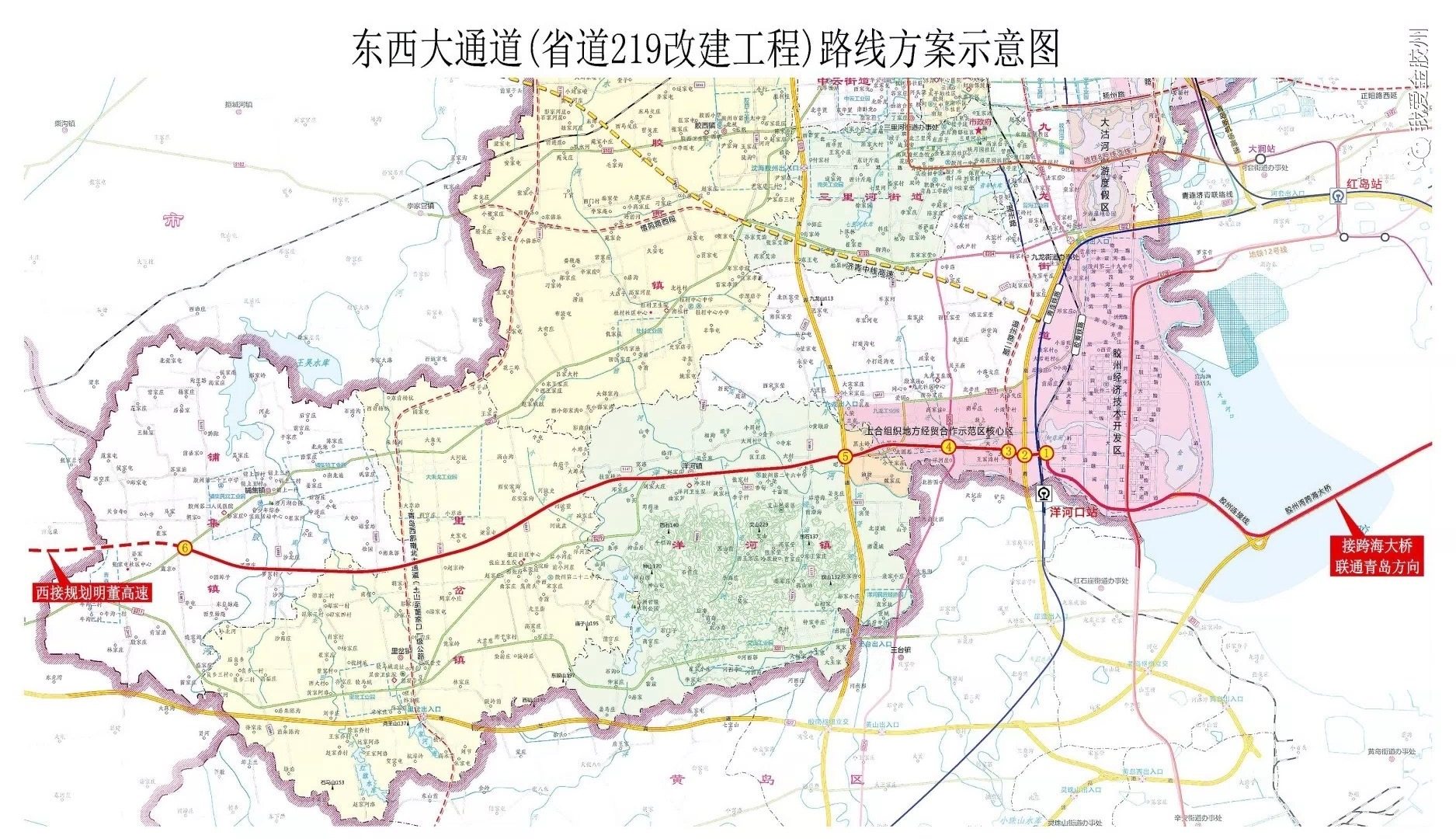 胶州市民 胶州东西大通道项目获批,与您密切相关!